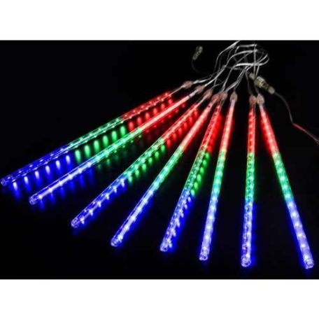 Karácsonyi csepegő jégcsap, időzitős, soronként külön csepeg, 10x50 mm, szines, kül- és beltéri, 2 év garancia