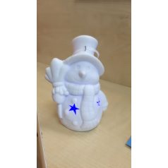   Karácsonyi LED világító porcelánfigura Színváltós (elem tartozék)