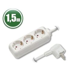 Elosztó 3-as 1,5m 3x1,5mm2 vezetékkel Fehér