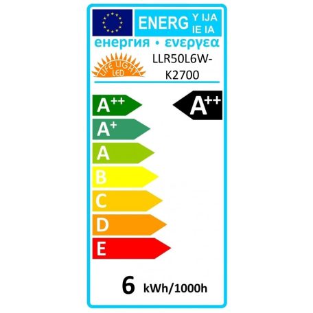 LED R50 égő 7W E14 MelegFehér/2700K 710Lm 3 év garancia