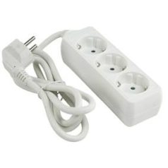 Elosztó 3-as 3m 3x1,5mm2 vezetékkel Fehér