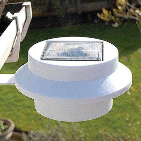 Napelemes LED kerti lámpa falra szerelhető IP44 Fehér