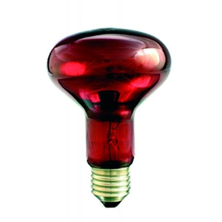 Infra melegitő izzó 60 W R80  E/27 red Helios