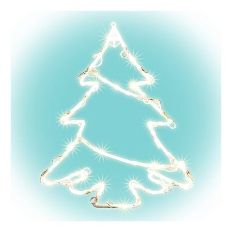 Karácsonyi LED  fenyőfa ablakdísz, 35 db melegfehér LED, 3 funkció, kapcsolható, elemes