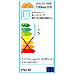   LED reflektor 10W HidegFehér, 6300 Kelvin, 1100 lumen, IP65  2 év garancia