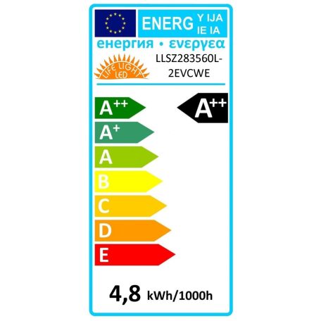 LED szalag HidegFehér beltéri 2835 60LED 5 W 6000K 600lm 2 év garancia