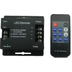   LED vezérlő dimmer fényerőszabályozó távirányítóval rádiós 72W 11 gombos 1 év garancia