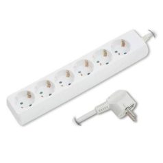 Elosztó 6-os 5m 3x1,5mm2 vezetékkel Fehér