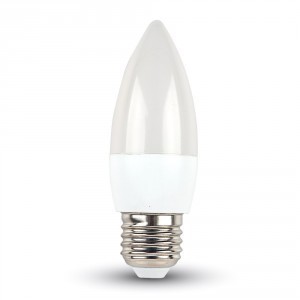 LED gyertya égő 7W E27 MelegFehér/2700 K, 650/720 lumen 3 év garancia