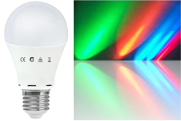 LED RGB körte 7,5W E27 (folyamatos színváltás)